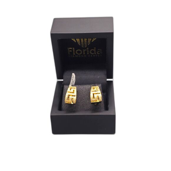 Jewelry - 14KT YELLOW GOLD 6.10G CZ GREEK EARRING SET (148723-2)